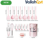 18-Piece Silicone Kitchen Utensil Set with Storage Basket – Cooking & Baking Tools